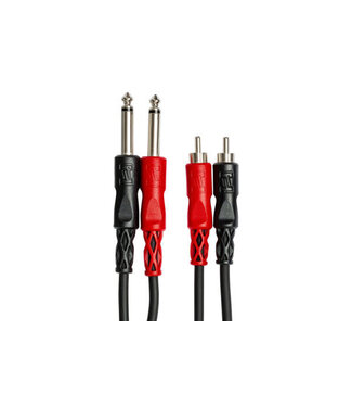 Hosa Hosa CPR-204 Stereo Interconnect Cable, Dual 1/4" TS to Dual RCA - 4M