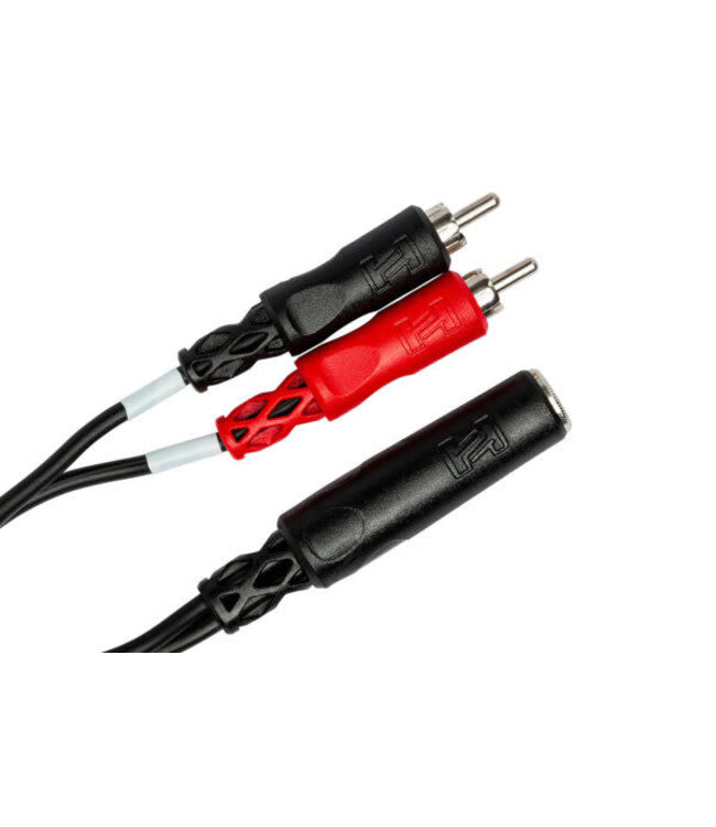 Hosa YPR-257 Stereo Breakout Cable, 1/4" TRSF to Dual RCA - 6"