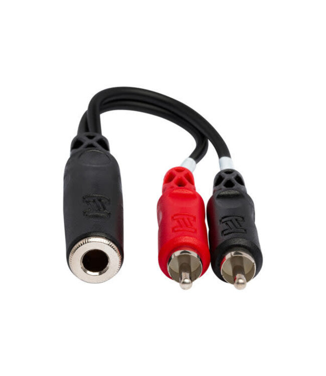 Hosa YPR-257 Stereo Breakout Cable, 1/4" TRSF to Dual RCA - 6"