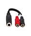 Hosa Hosa YPR-257 Stereo Breakout Cable, 1/4" TRSF to Dual RCA - 6"