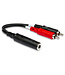 Hosa Hosa YPR-257 Stereo Breakout Cable, 1/4" TRSF to Dual RCA - 6"