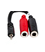 Hosa YMP-137 Stereo Breakout Cable, 3.5 mm TRS to Dual 1/4" TSF - 6"