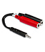 Hosa YMP-137 Stereo Breakout Cable, 3.5 mm TRS to Dual 1/4" TSF - 6"