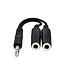 Hosa Hosa YPP-118 Y Cable, 1/4" TRS to Dual 1/4" TRSF - 6"
