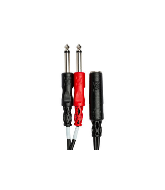 Hosa YPP-136 Stereo Breakout Cable, 1/4" TRSF to Dual 1/4" TS - 6"