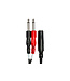 Hosa YPP-136 Stereo Breakout Cable, 1/4" TRSF to Dual 1/4" TS - 6"