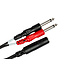 Hosa YPP-136 Stereo Breakout Cable, 1/4" TRSF to Dual 1/4" TS - 6"