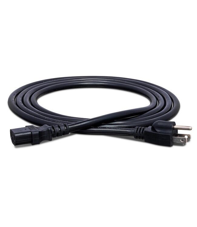 Hosa PWC-148 IEC Power Cord, 14 AWG, IEC C13 to NEMA 5-15P - 8 Foot
