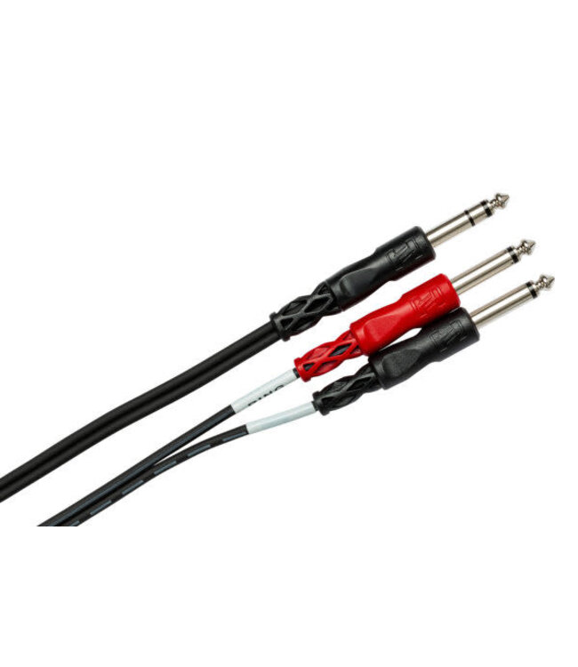Hosa STP-203 Insert Cable, 1/4" TRS to Dual 1/4" TS - 3M