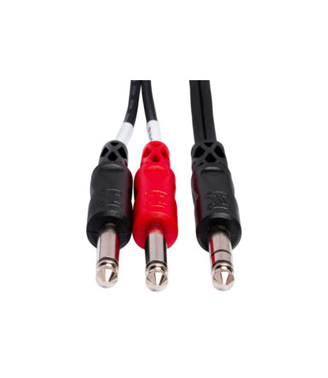 Hosa STP-203 Insert Cable, 1/4" TRS to Dual 1/4" TS - 3M