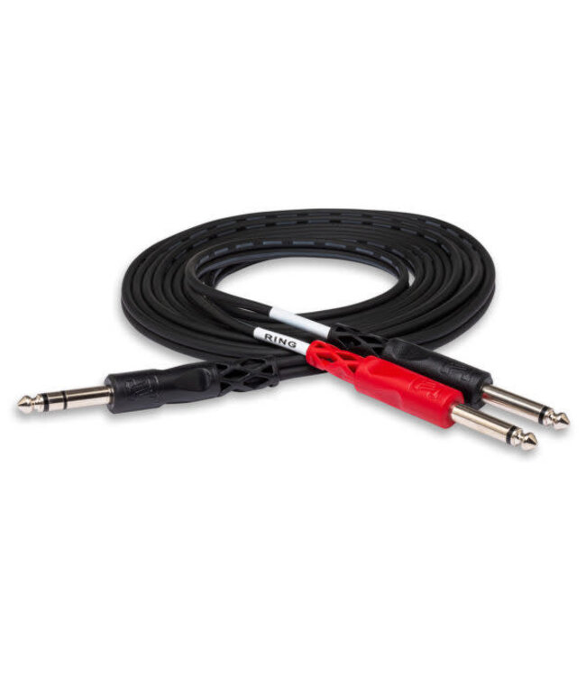 Hosa STP-203 Insert Cable, 1/4" TRS to Dual 1/4" TS - 3M