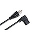 Hosa PWC-143R Right-angle IEC Power Cable, 18 AWG, IEC C13 to NEMA 5-15P, - 3 Foot