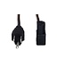 Hosa PWC-143R Right-angle IEC Power Cable, 18 AWG, IEC C13 to NEMA 5-15P, - 3 Foot