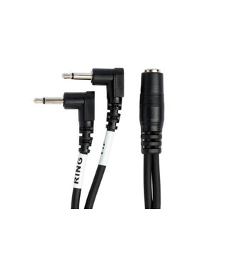 Hosa Hosa YMM-492 Air Travel Headphone Adaptor, 3.5 mm TRSF to Dual Right-angle 3.5 mm TS - 6"