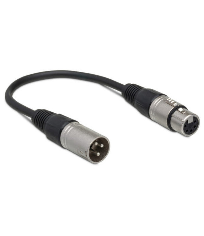 Hosa DMX-306 DMX512 Adapter, XLR3M to XLR5F - 6"