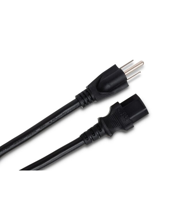 Hosa PWC-408 IEC Power Cord, 14 AWG, IEC C13 to NEMA 5-15P - 8 Foot