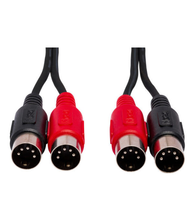 Hosa MID-201 Dual MIDI Cable, Dual 5-pin DIN to Same - 1 m
