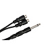 Hosa YPR-103 Y Cable, 1/4" TS to Dual RCAF - 6"