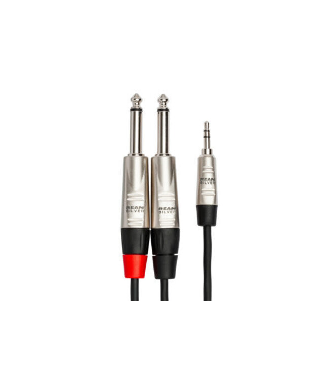 Hosa Hosa HMP-003Y Pro Stereo Breakout Cable, REAN 3.5 mm TRS to Dual 1/4" TS - 3 Foot