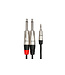 Hosa HMP-003Y Pro Stereo Breakout Cable, REAN 3.5 mm TRS to Dual 1/4" TS - 3 Foot