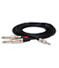 Hosa HMP-003Y Pro Stereo Breakout Cable, REAN 3.5 mm TRS to Dual 1/4" TS - 3 Foot