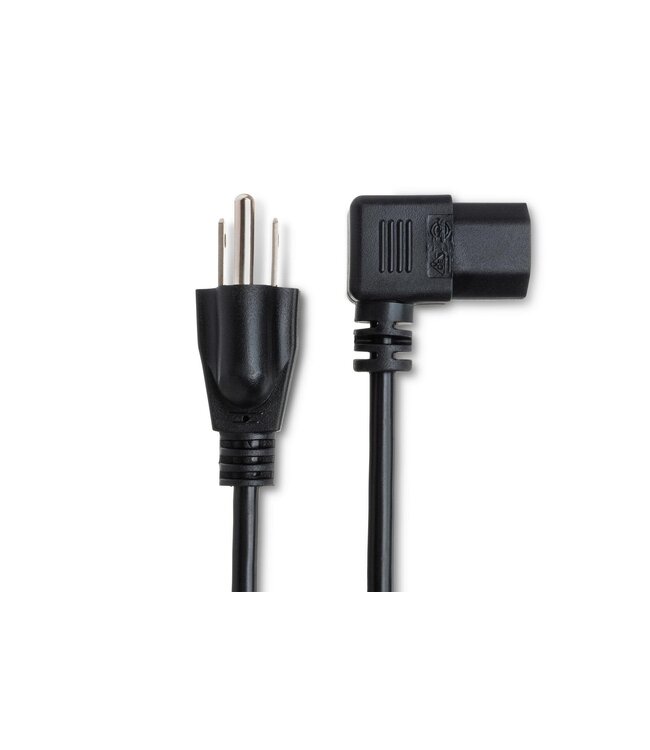 Hosa PWC-148R Right-angle IEC Power Cord, 18 AWG, IEC C13 to NEMA 5-15P - 8 Foot