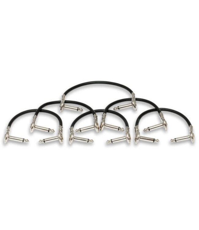 Hosa IRG-600.5 Guitar Patch Cable, Low-profile Right-angle to Same, 6” - 6pc