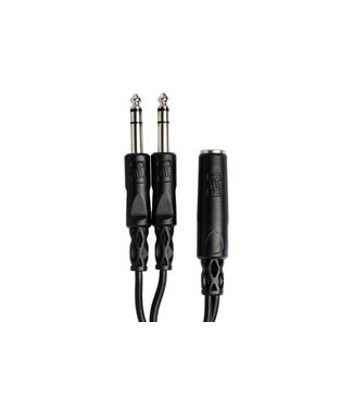 Hosa Hosa YPP-308 Y Cable, 1/4" TRSF to Dual 1/4" TRS - 6"