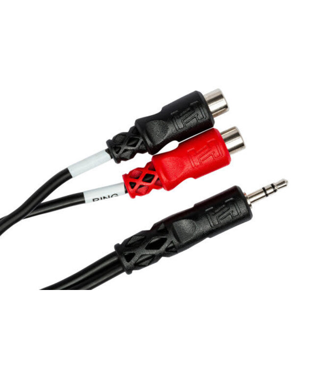 Hosa YRA-154 Stereo Breakout Cable, 3.5 mm TRS to Dual RCAF - 6"