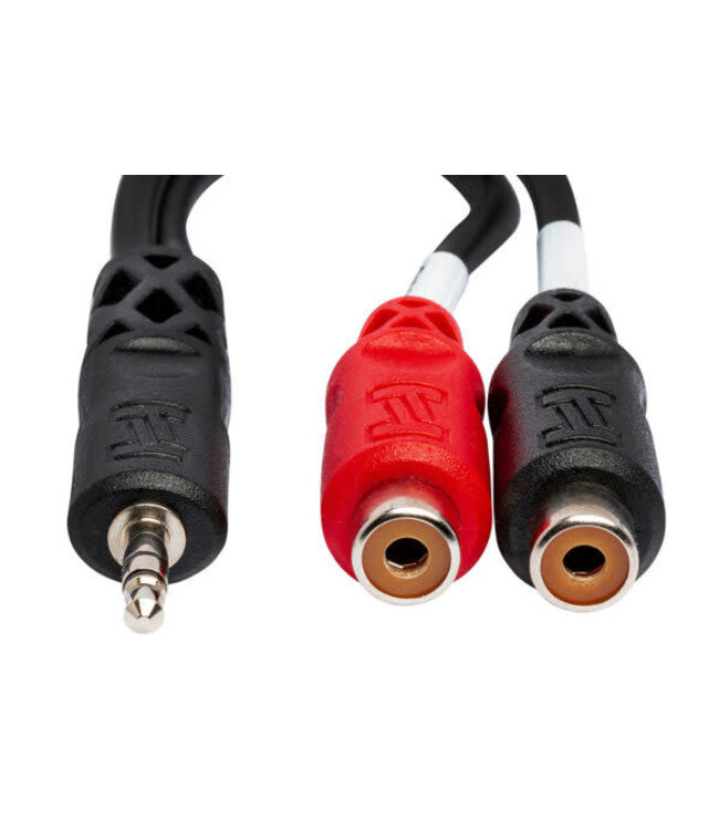 Hosa YRA-154 Stereo Breakout Cable, 3.5 mm TRS to Dual RCAF - 6"