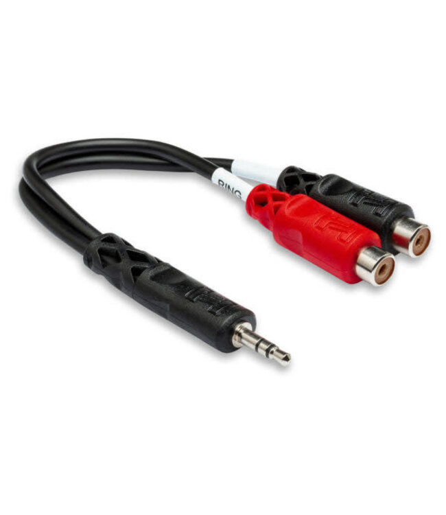 Hosa YRA-154 Stereo Breakout Cable, 3.5 mm TRS to Dual RCAF - 6"