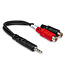 Hosa YRA-154 Stereo Breakout Cable, 3.5 mm TRS to Dual RCAF - 6"