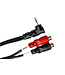 Hosa YRA-167 Stereo Breakout Cable, Right-angle 3.5 mm TRS to Dual RCAF - 6"