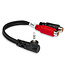 Hosa YRA-167 Stereo Breakout Cable, Right-angle 3.5 mm TRS to Dual RCAF - 6"