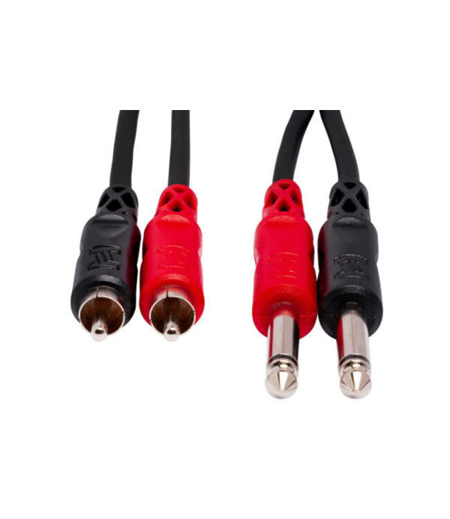 Hosa CPR-203 Stereo Interconnect Cable, Dual 1/4" TS to Dual RCA - 3M