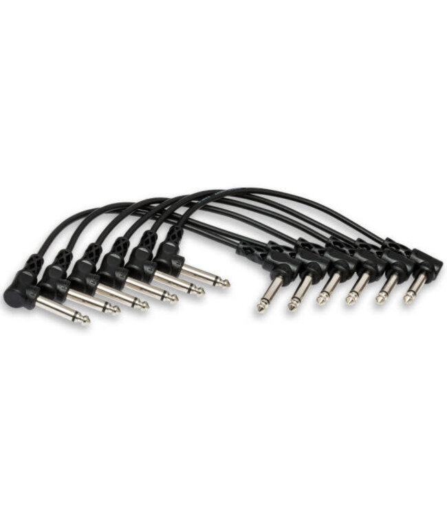 Hosa CFS-606 Guitar Patch Cables, Molded Right-angle to Same, 6" - 6pc