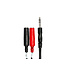 Hosa YPP-117 Stereo Breakout Cable, 1/4" TRS to Dual 1/4" TSF - 6"
