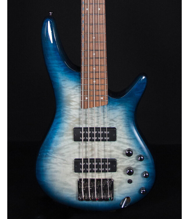 Ibanez SR405EQM 5-String Electric Bass, Stained Cosmic Blue Starburst