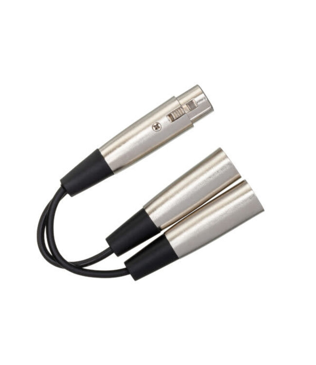 Hosa YXM-121 Y Cable, XLR3F to Dual XLR3M - 6"