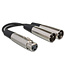 Hosa YXM-121 Y Cable, XLR3F to Dual XLR3M - 6"