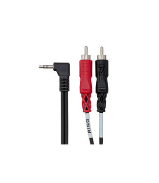 Hosa Hosa CMR-206R Stereo Breakout Cable, Right-angle 3.5 mm TRS to Dual RCA - 6 Foot