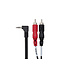 Hosa CMR-206R Stereo Breakout Cable, Right-angle 3.5 mm TRS to Dual RCA - 6 Foot