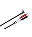 Hosa CMR-206R Stereo Breakout Cable, Right-angle 3.5 mm TRS to Dual RCA - 6 Foot