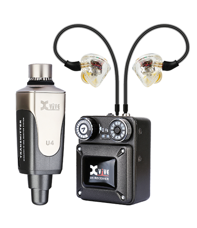 Xvive U4T9 Wireless In-Ear System with T9 Earbuds, Clear