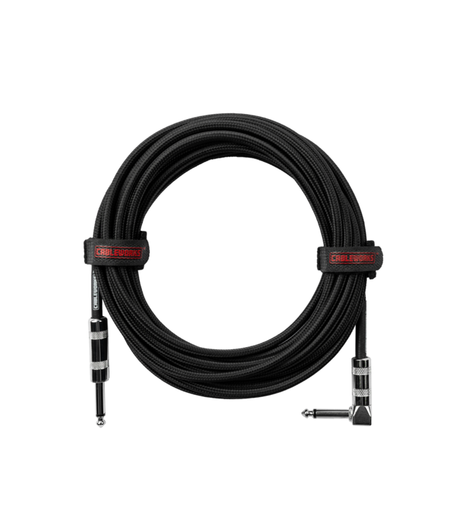 Gator Cableworks Backline Braided Instrument Cable, Straight to Angle Black - 10 Foot