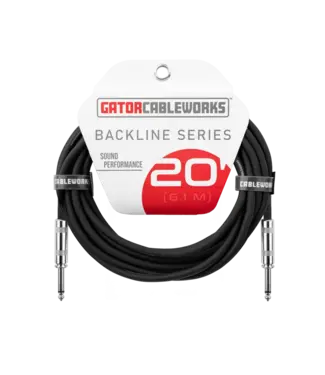 Gator Cases Gator Backline Series Instrument Cable, Straight to Same - 20 Foot