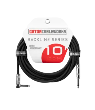 Gator Cases Gator Backline Series Instrument Cable, Straight to Angle- 10 Foot