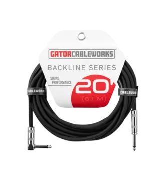 Gator Cases Gator Backline Series Instrument Cable, Straight to Angle - 20 Foot