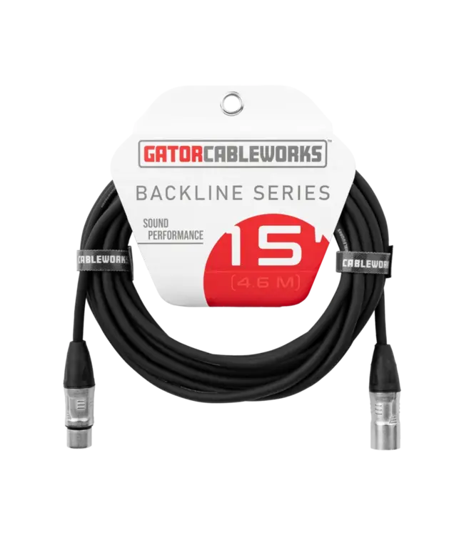 Gator Backline Series XLR Microphone Cable - 15 Foot