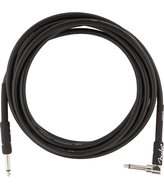 Fender Professional Series Instrument Cable, Straight-Angle, Black - 10 Foot